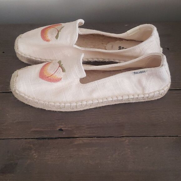 Soludos Peach Embroidered Espadrilles Sand Size 6 NEW - Picture 4 of 7